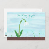 White Snowdrop Flower Penser à vous Cartes postale (Devant / Derrière)