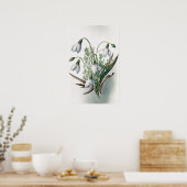 White Snowdrop Flowers Art Print Poster (Cuisine)