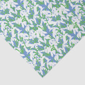 White Snowdrops Pattern on Blue Background Tissuepapier (Detail)