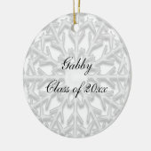 White Snowflake Afstuderen Foto Keramisch Ornament (Links)