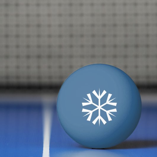White Snowflake Design on Blue Pingpongballen (Net)