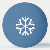 White Snowflake Design on Blue Pingpongballen (Voorkant)