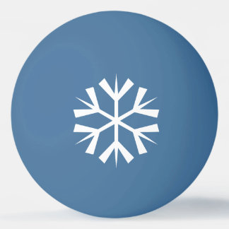 White Snowflake Design on Blue Pingpongballen