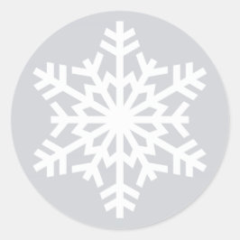 White Snowflake kerstfeestelijke enveloppen Ronde Sticker