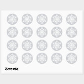 White Snowflake kerstfeestelijke enveloppen Ronde Sticker (Vel)
