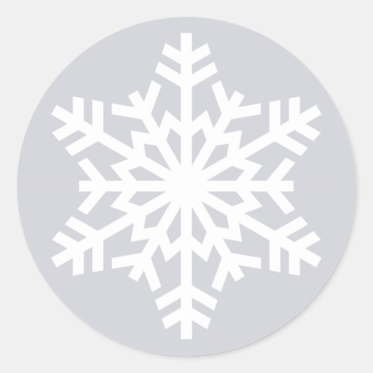 White Snowflake kerstfeestelijke enveloppen Ronde Sticker (Voorkant)