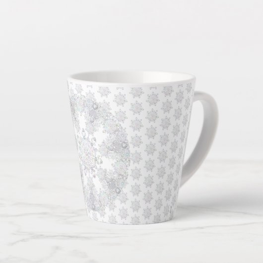 White Snowflake Latte Mok (Rechterhoek)