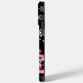 White Snowflake Light Roze Kerstaboom met lint Case-Mate iPhone Case (Achterkant / Links)