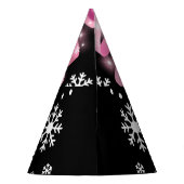 White Snowflake Light Roze Kerstaboom met lint Feesthoedjes (Achterkant)