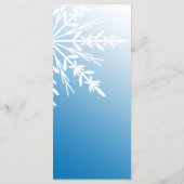 White Snowflake on Blue Winter Wedding Programme Programma (Achterkant)