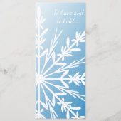 White Snowflake on Blue Winter Wedding Programme Programma (Voorkant)