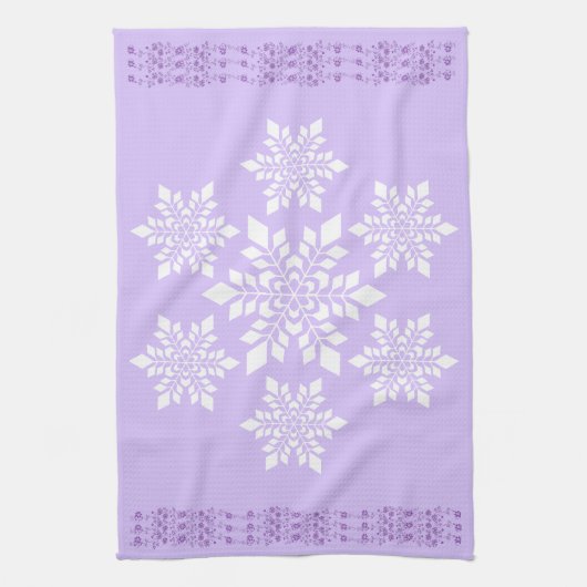 White Snowflake Theedoek (Verticaal)