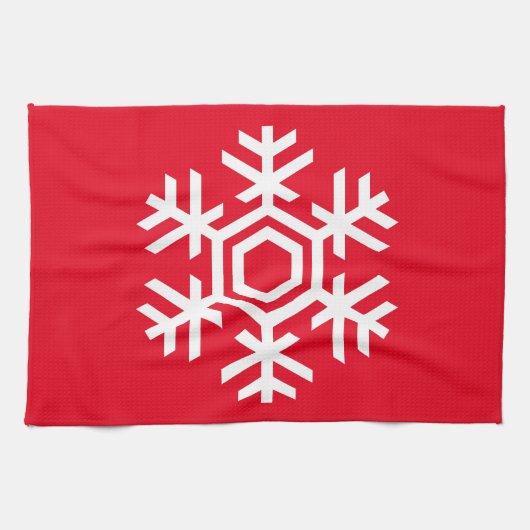 White Snowflake Theedoek (Horizontaal)