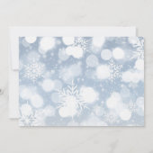 White Snowflakes Invitation de fête de vacances (Dos)