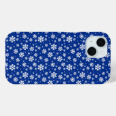 White Snowflakes on Dark Blue Winter Pattern Case-Mate iPhone Case (Achterkant (horizontaal))