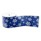 White Snowflakes on Dark Blue Winter Pattern Grosgrain Lint (Spoel)