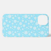White Snowflakes on Light Blue Winter Pattern iPhone Hoesje (Achterkant horizontaal)