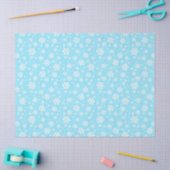 White Snowflakes on Light Blue Winter Pattern Tissuepapier (Craft)