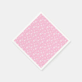 White Snowflakes on Light Pink Winter Pattern Servet (Hoek)