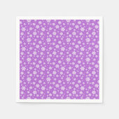 White Snowflakes on Purple Winter Pattern Servet (Voorkant)