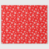 White Snowflakes on Red Winter Pattern Cadeaupapier (Vlak)