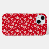 White Snowflakes on red Winter Pattern Case-Mate iPhone Case (Achterkant (horizontaal))