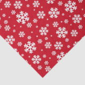 White Snowflakes on red Winter Pattern Tissuepapier (Detail)