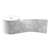 White Snowflakes on Silver Winter Pattern Grosgrain Lint (Spoel)