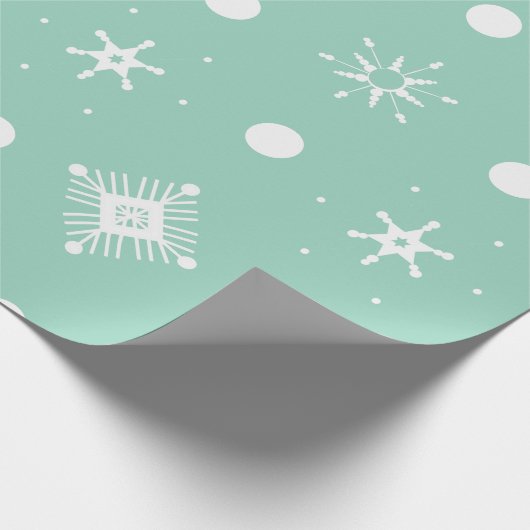 White Snowflakes Pattern Cadeaupapier (Hoek)