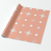 White Snowflakes Pattern Cadeaupapier (Uitgerold)