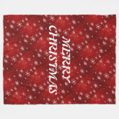 White Snowflakes Red Background Fleece Blanket Deken (Voorkant (Horizontaal))