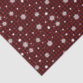 White Snowflakes Red Black Buffalo's kerstmis Tissuepapier (Detail)