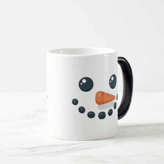 White Snowman Features Carrot Morphing Mug (Devant droit)