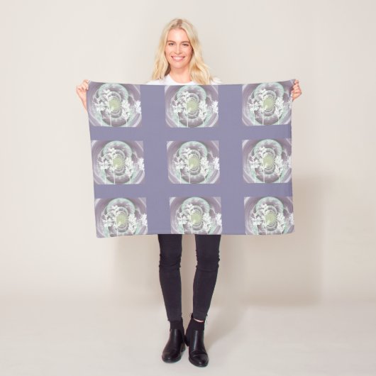 White Snowy Trees Fleece Blanket (In situ)