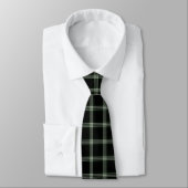 White Soft Green Black Tartan Stropdas (Gebonden)