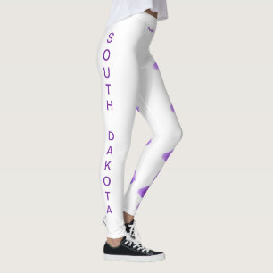 White South Dakota State Pasque Leggings