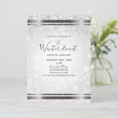 White Sparkle Elegant Winter Wonderland Event Kaart (Staand voorkant)