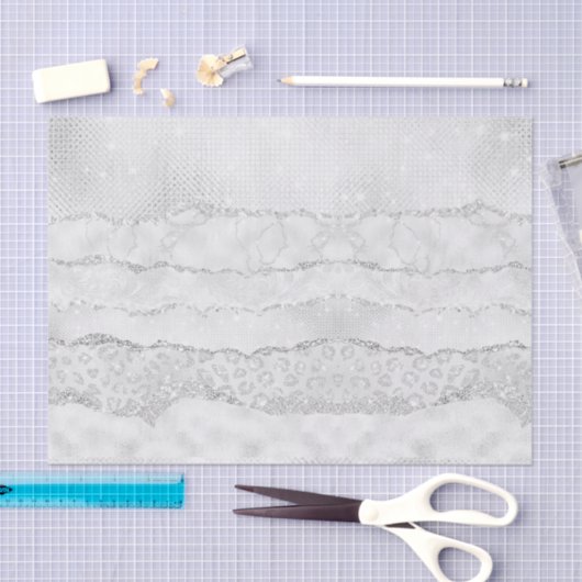 White Sparkle Glitter Tissuepapier (Craft)