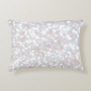 White Sparkle Print Accent Pillow Kussen