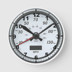 "White Speedometer" design wall clocks Ronde Klok