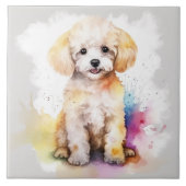 White Speelgoed Podle Waterverf Tegeltje (Voorkant)