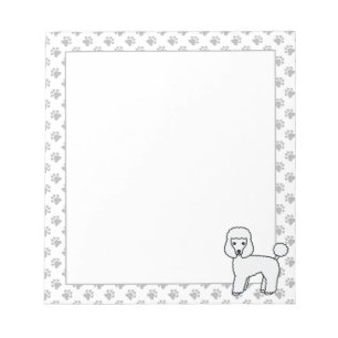 White Speelgoed Poodle Cute Cartoon Dog Notitieblok