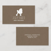 White Speelgoed Poodle Silhouette Visitekaartje (Voorkant / Achterkant)