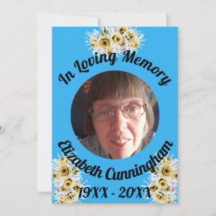 White Spider Mums Photo Memory Quote Memorial Kaart
