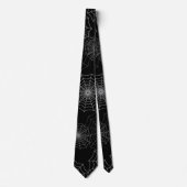 White Spider Web Cobweb Silk Pattern (zwart) Stropdas (Voorkant)
