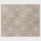 White Spider Webs op Tan Cadeaupapier (Vlak)