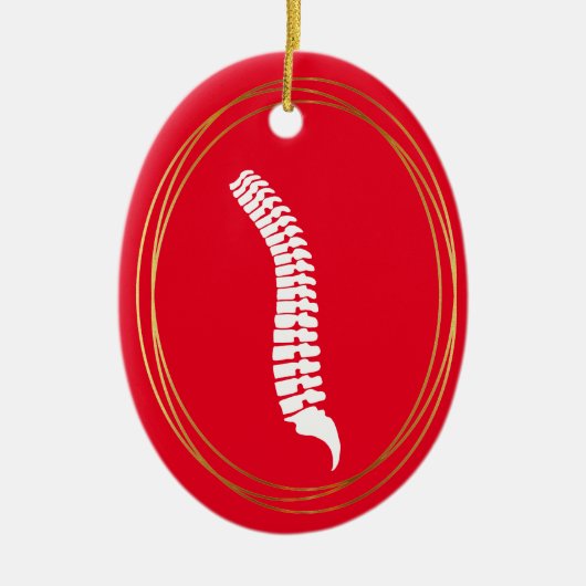 White Spine Silhouette-kerstversiering Keramisch Ornament (Voorkant)