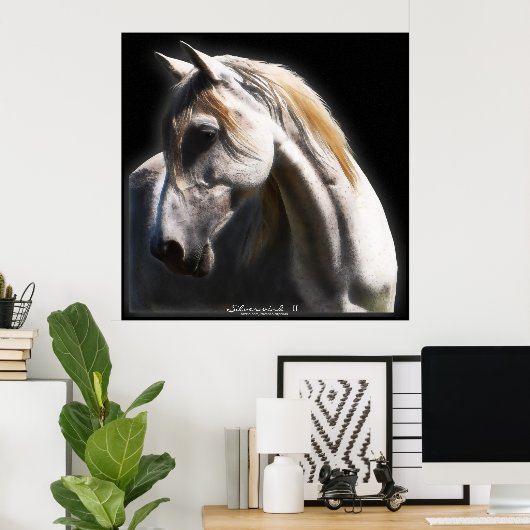 White Spirit Stallion Equine Art Poster (Thuiskantoor)