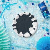 White Splash Charcoal Party Bord -  (Feest)