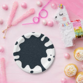 White Splash Charcoal Party Bord -  (Feest)